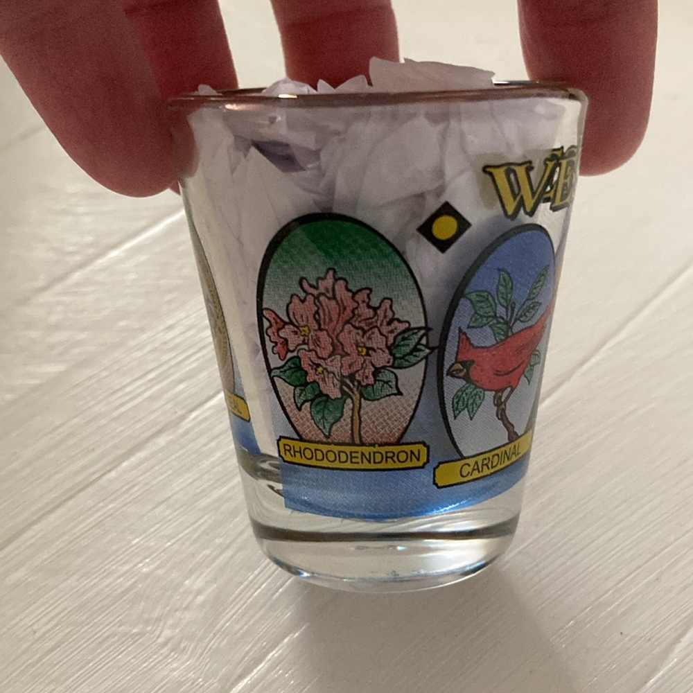 West Virginia Shot Glass EUC